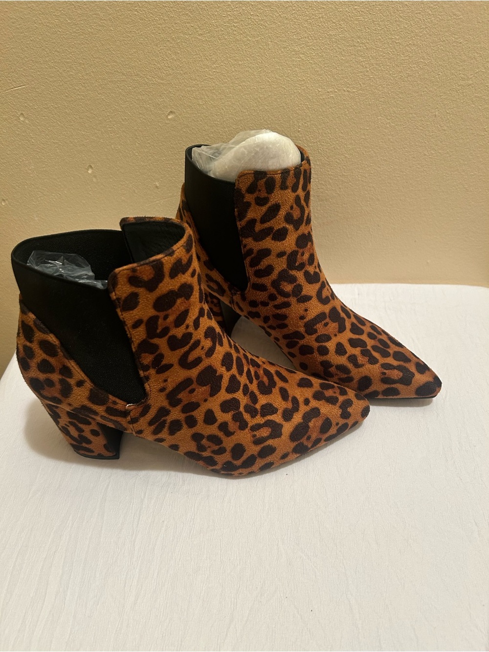 Leopard Print Ankle Boots - Women